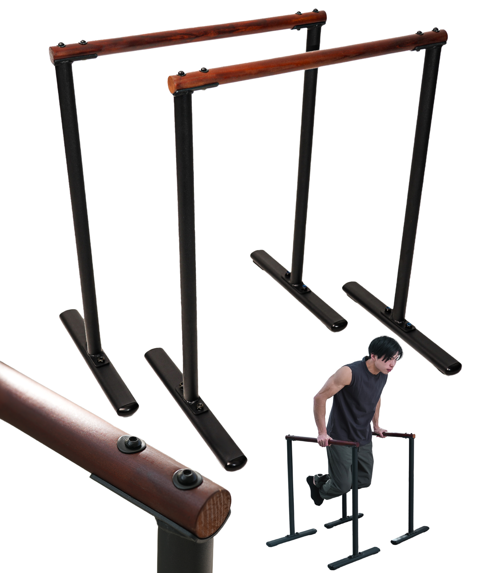 STEADY ディップスバー Urban Wood Dips Bar【木製/都会的デザイン/耐荷重300kg/タフさ