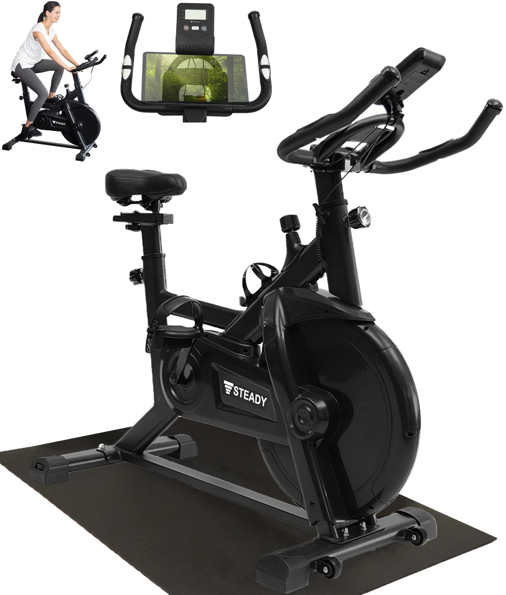 スピンバイク 静音 家庭用 軽量 組立簡単 タブレットホルダー付き 365